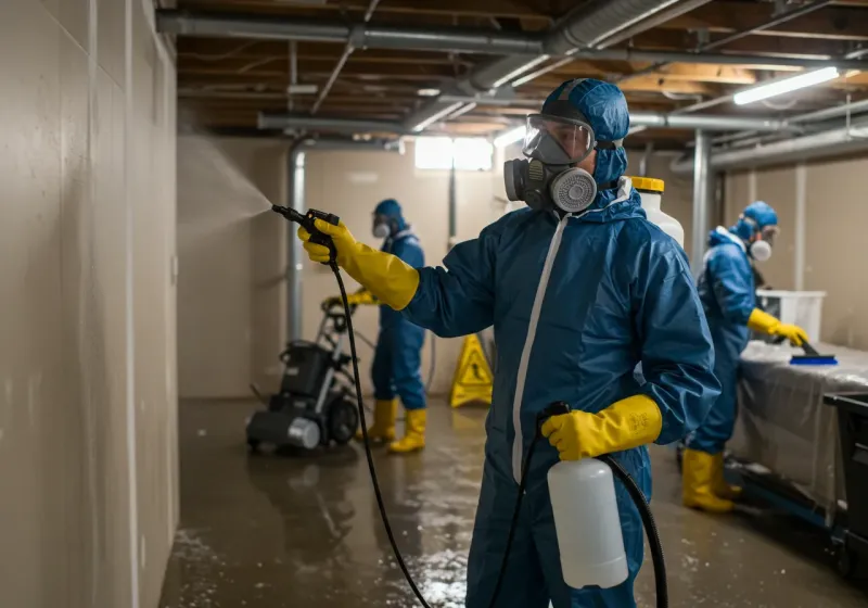 Basement Sanitization and Antimicrobial Treatment process in Cortland West, NY